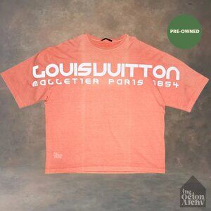 Size L Louis Vuitton Kim Jones Oversized Reflective T-Shirt Corail 1A40QR Used